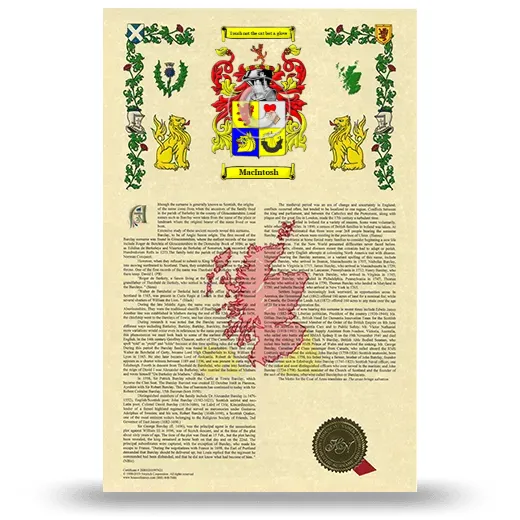 MacIntosh Armorial History with Coat of Arms