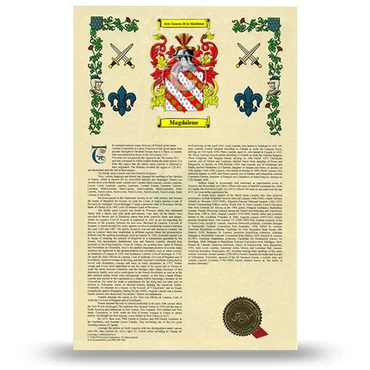 Magdalene Armorial History with Coat of Arms