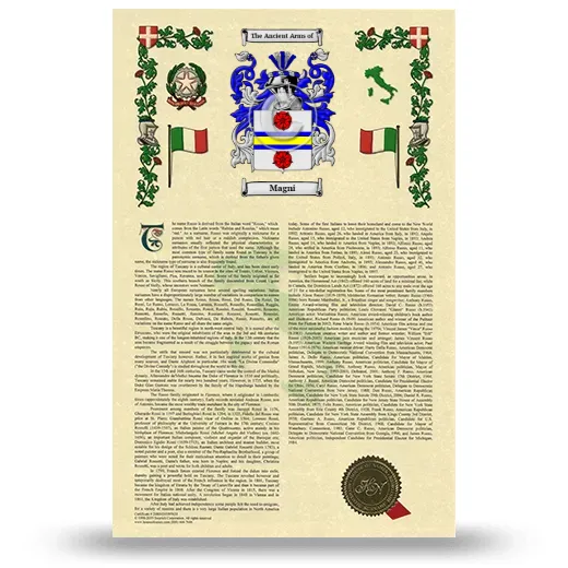 Magni Armorial History with Coat of Arms