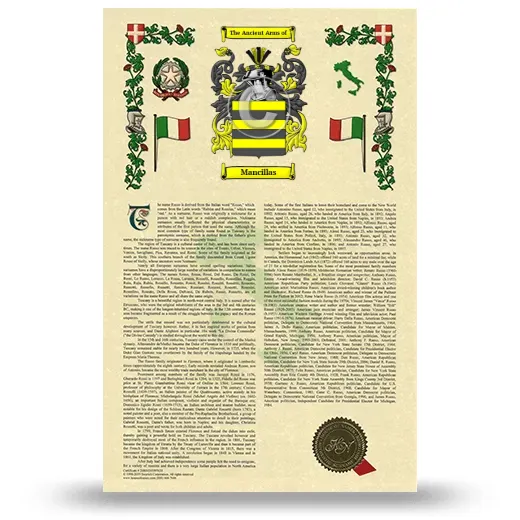Mancillas Armorial History with Coat of Arms