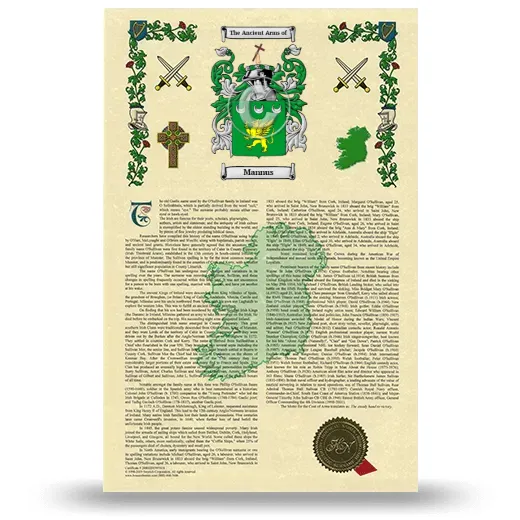 Mannus Armorial History with Coat of Arms