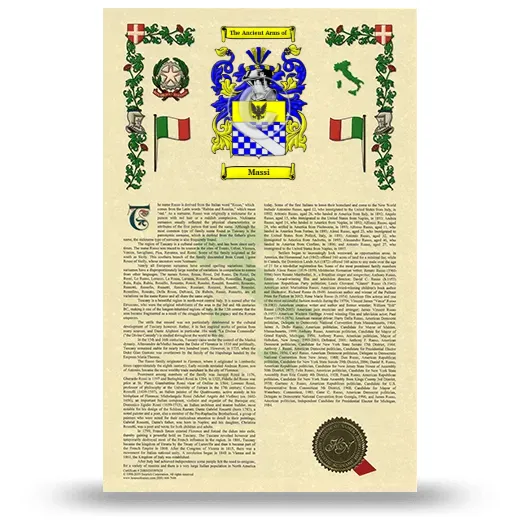 Massi Armorial History with Coat of Arms