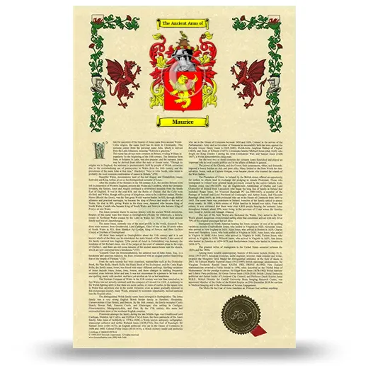 Maurice Armorial History with Coat of Arms