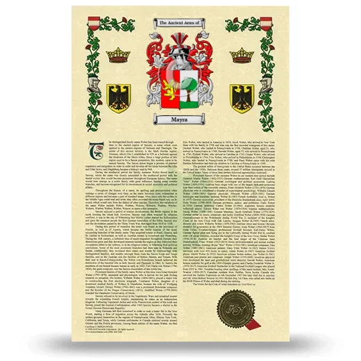 Mayra Armorial History with Coat of Arms