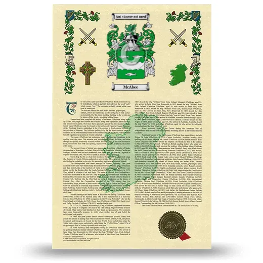 McAbee Armorial History with Coat of Arms