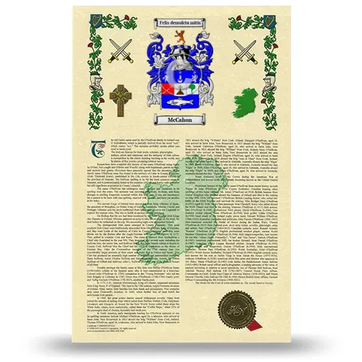 McCahon Armorial History with Coat of Arms