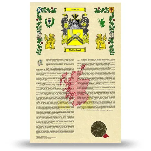 McClelland Armorial History with Coat of Arms