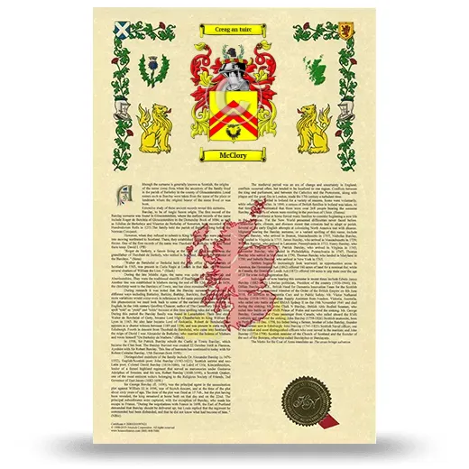 McClory Armorial History with Coat of Arms