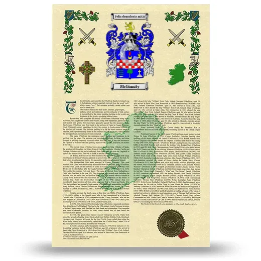 McGinnity Armorial History with Coat of Arms
