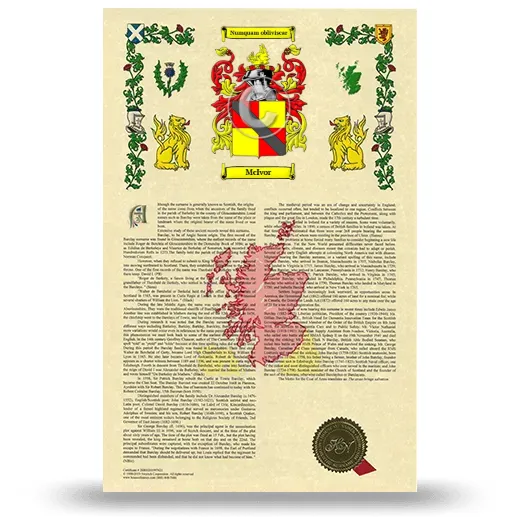 McIvor Armorial History with Coat of Arms
