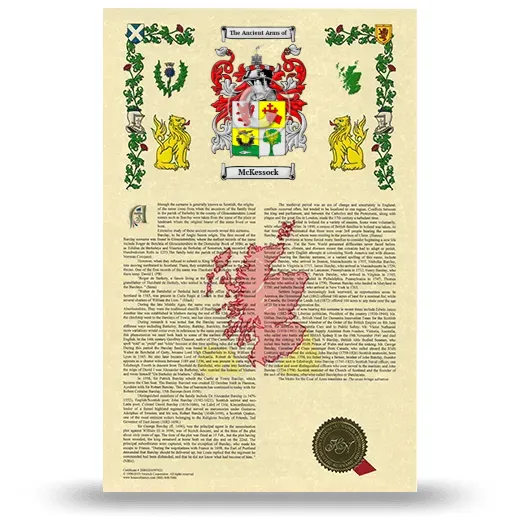 McKessock Armorial History with Coat of Arms