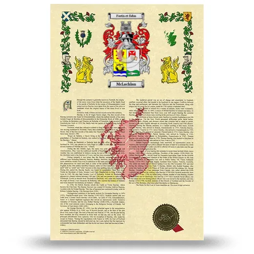 McLachlan Armorial History with Coat of Arms