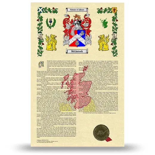 McLintock Armorial History with Coat of Arms