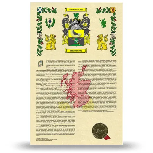 McMurtrey Armorial History with Coat of Arms
