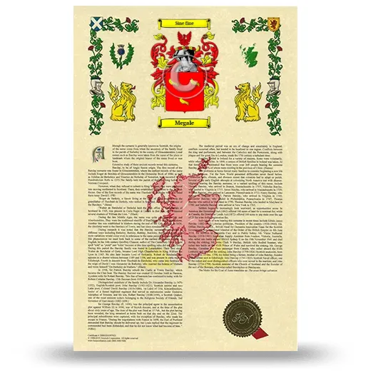 Megale Armorial History with Coat of Arms