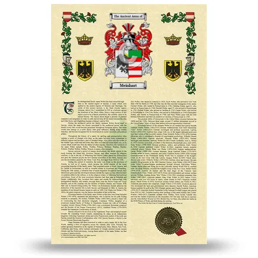 Meinhart Armorial History with Coat of Arms