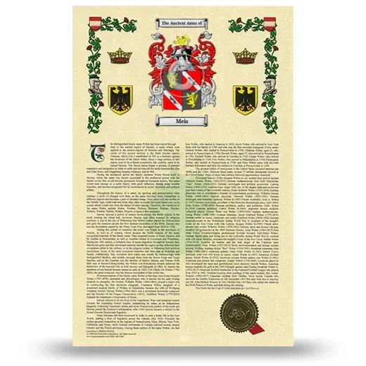 Meis Armorial History with Coat of Arms
