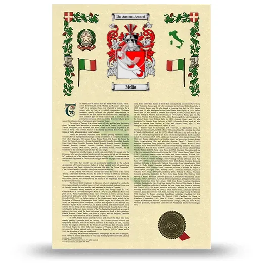 Melia Armorial History with Coat of Arms