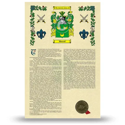 Merced Armorial History with Coat of Arms