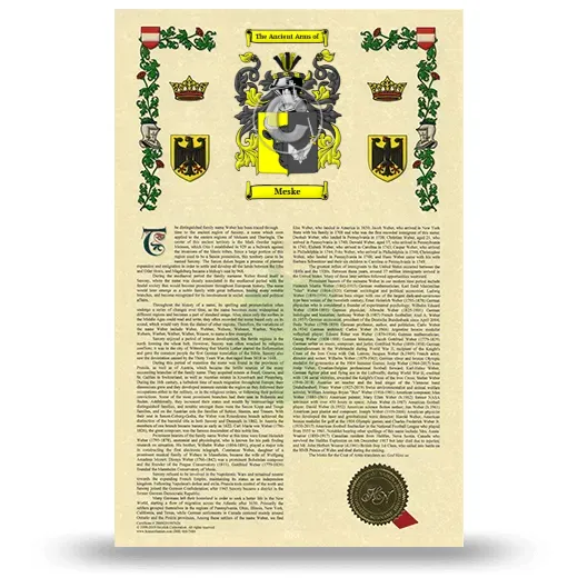 Meske Armorial History with Coat of Arms