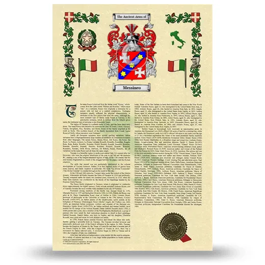 Messineo Armorial History with Coat of Arms