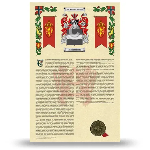 Michaelson Armorial History with Coat of Arms