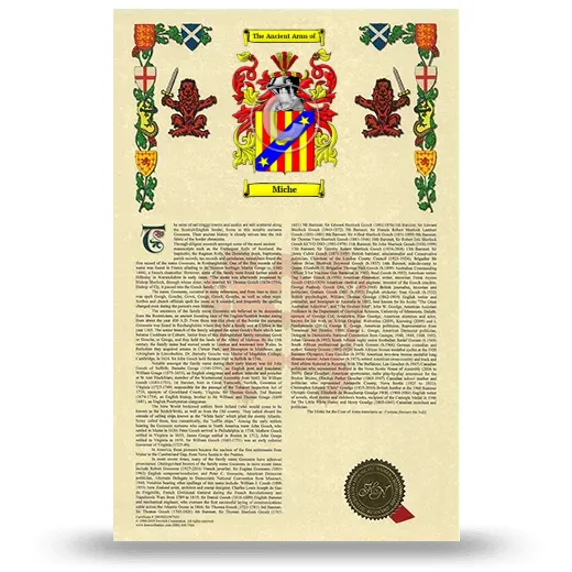 Miche Armorial History with Coat of Arms