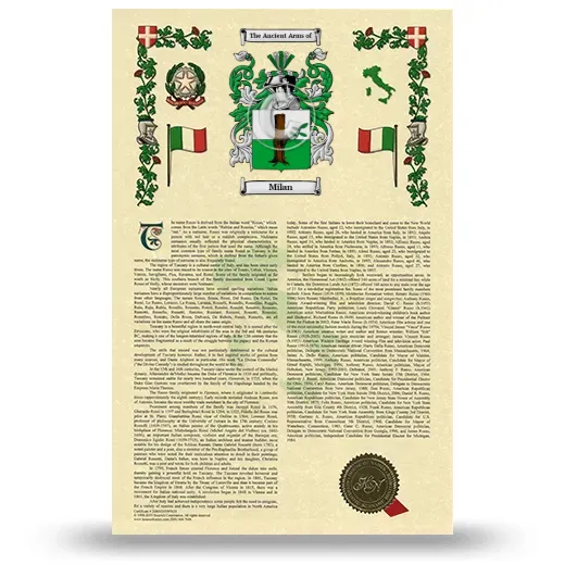 Milan Armorial History with Coat of Arms