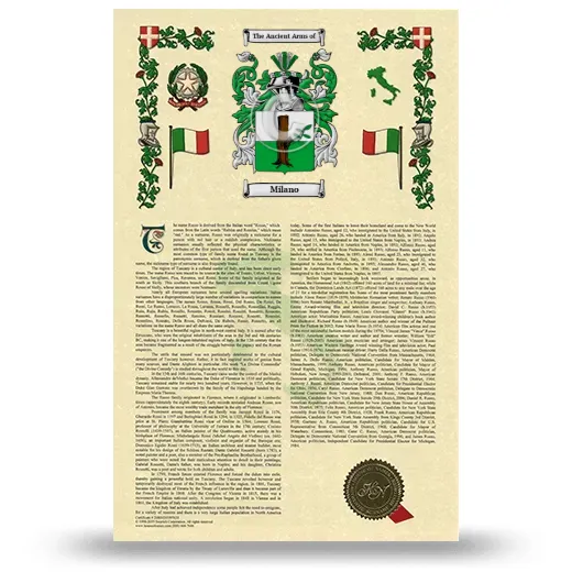 Milano Armorial History with Coat of Arms