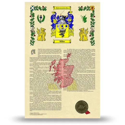 Milim Armorial History with Coat of Arms