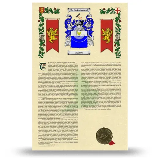 Milors Armorial History with Coat of Arms