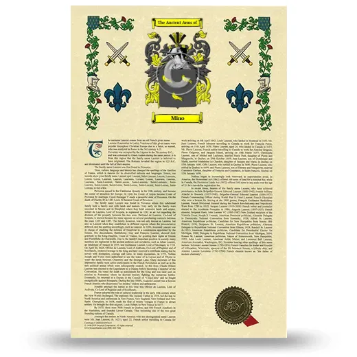 Mino Armorial History with Coat of Arms