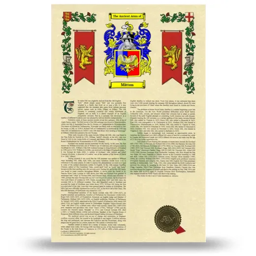 Mitton Armorial History with Coat of Arms