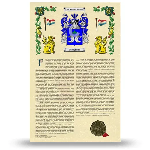 Moeykens Armorial History with Coat of Arms
