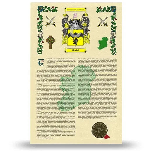 Morish Armorial History with Coat of Arms