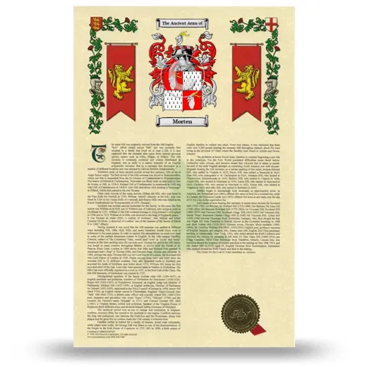 Morten Armorial History with Coat of Arms