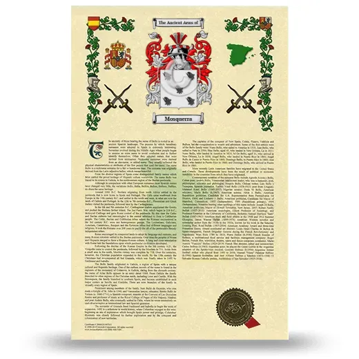 Mosquerra Armorial History with Coat of Arms