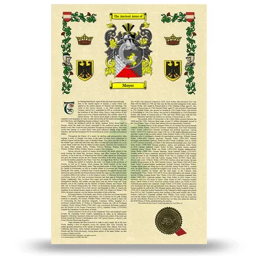 Moyer Armorial History with Coat of Arms