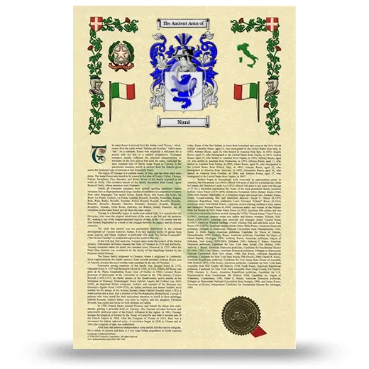 Nani Armorial History with Coat of Arms