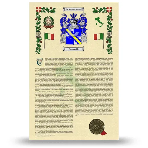 Nazareth Armorial History with Coat of Arms