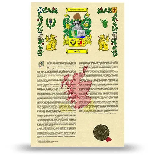 Neally Armorial History with Coat of Arms