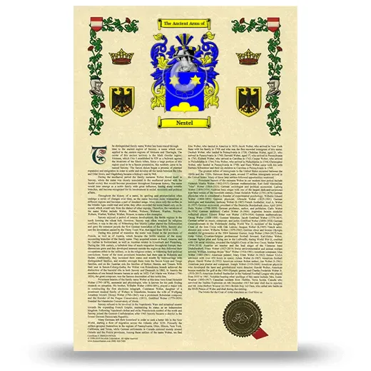 Nestel Armorial History with Coat of Arms