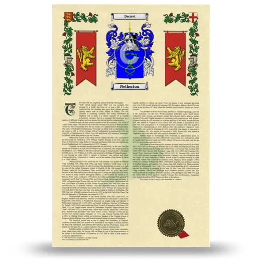 Netherton Armorial History with Coat of Arms