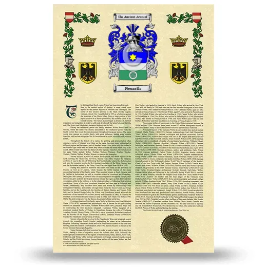 Neurath Armorial History with Coat of Arms