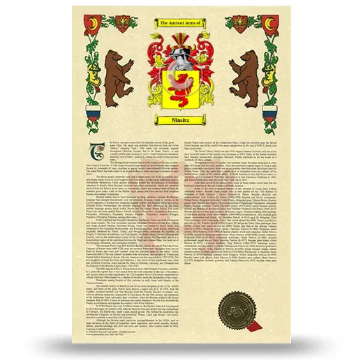 Nimitz Armorial History with Coat of Arms