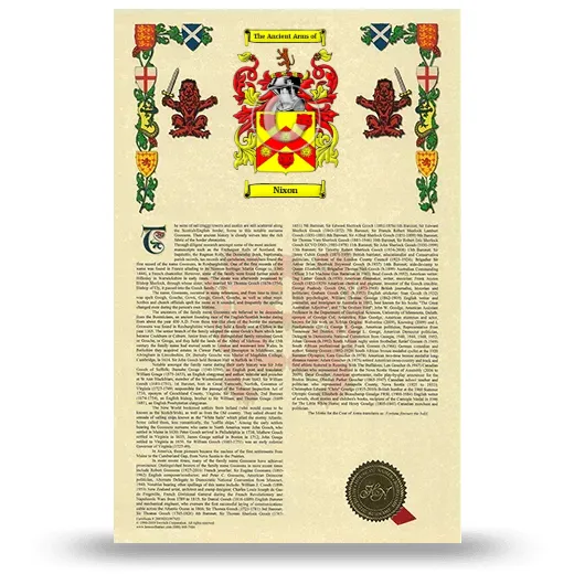 Nixon Armorial History with Coat of Arms