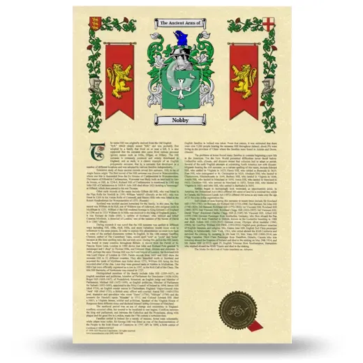 Nobby Armorial History with Coat of Arms