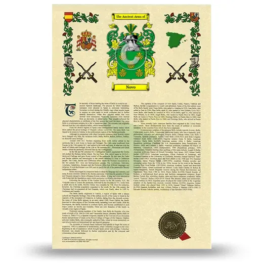 Novo Armorial History with Coat of Arms