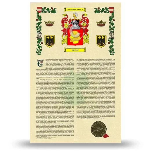 Oettel Armorial History with Coat of Arms