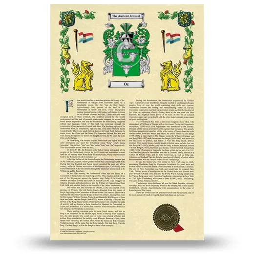 Oz Armorial History with Coat of Arms